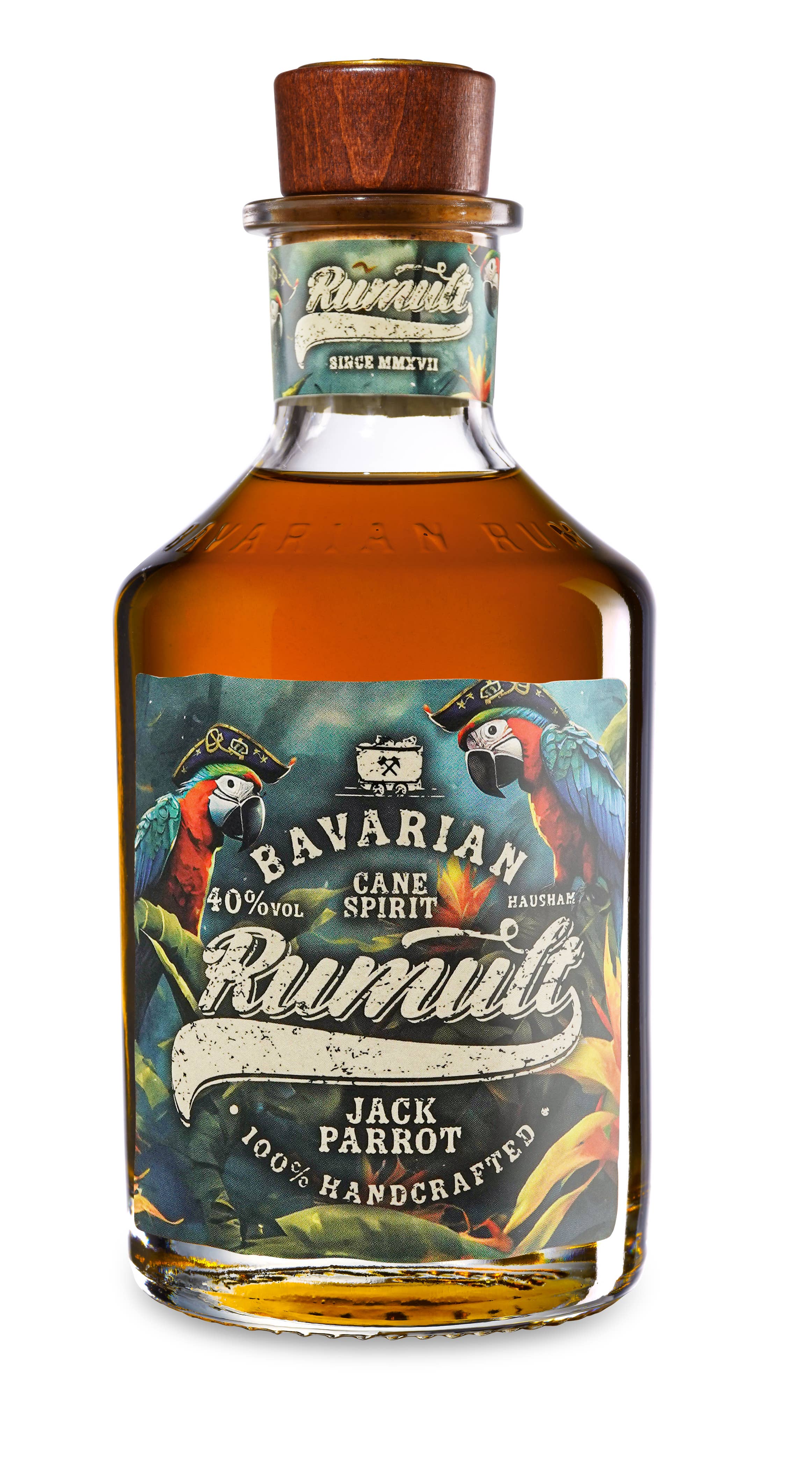 RUMULT Jack Parrot - Bavarian Premium Rum mit Piratenseele - 40% 0,7 ltr.