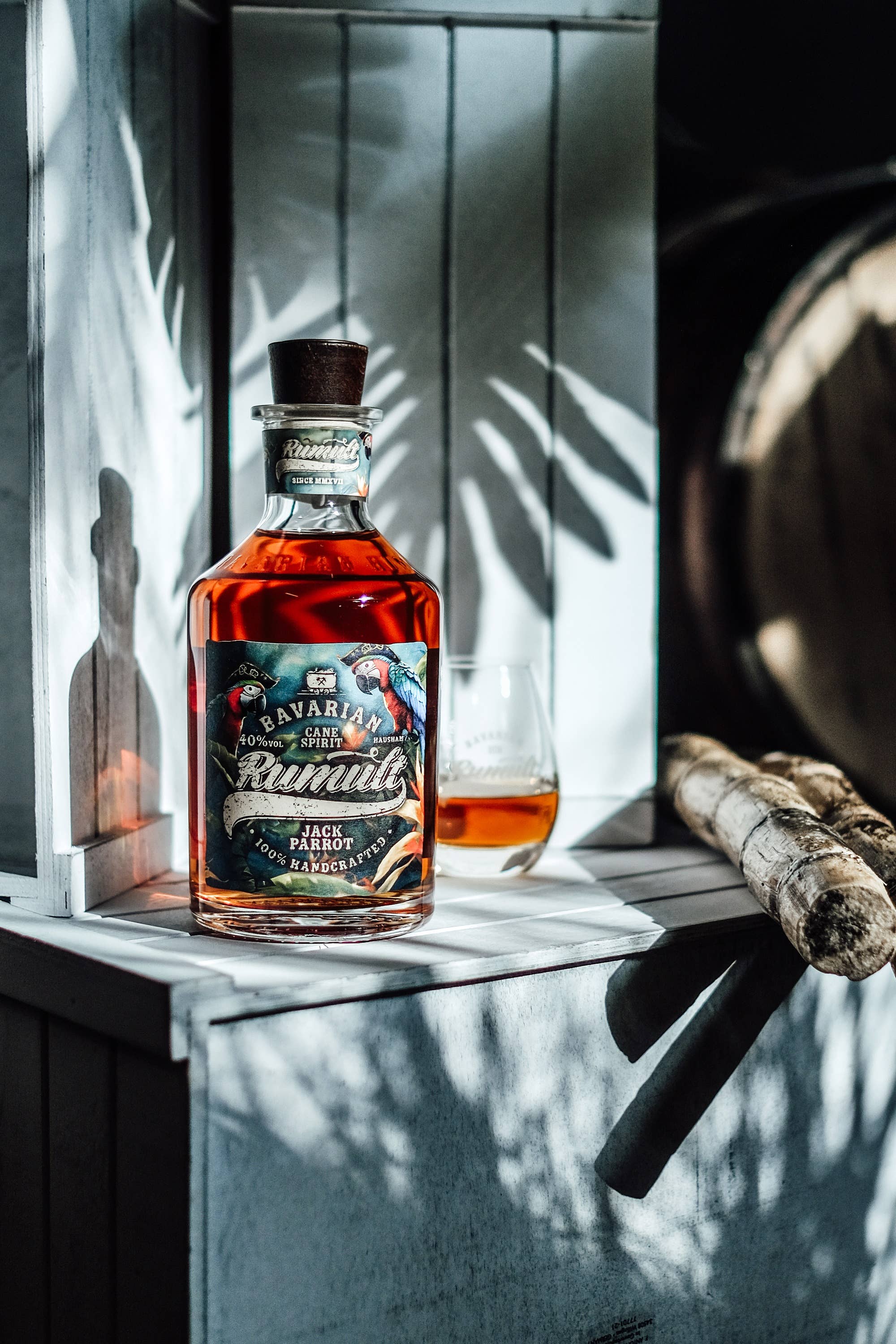 RUMULT Jack Parrot - Bavarian Premium Rum mit Piratenseele - 40% 0,7 ltr.